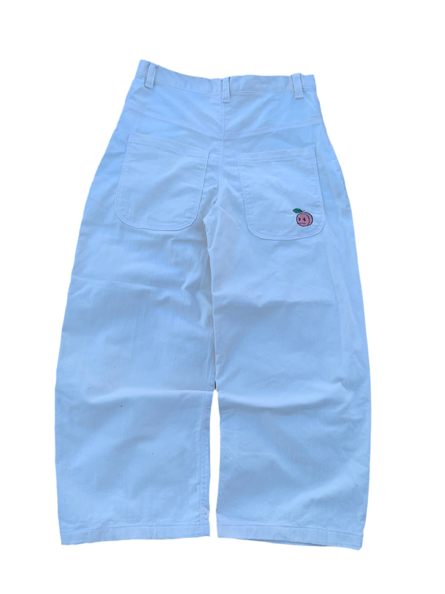 Cream white peach jeans