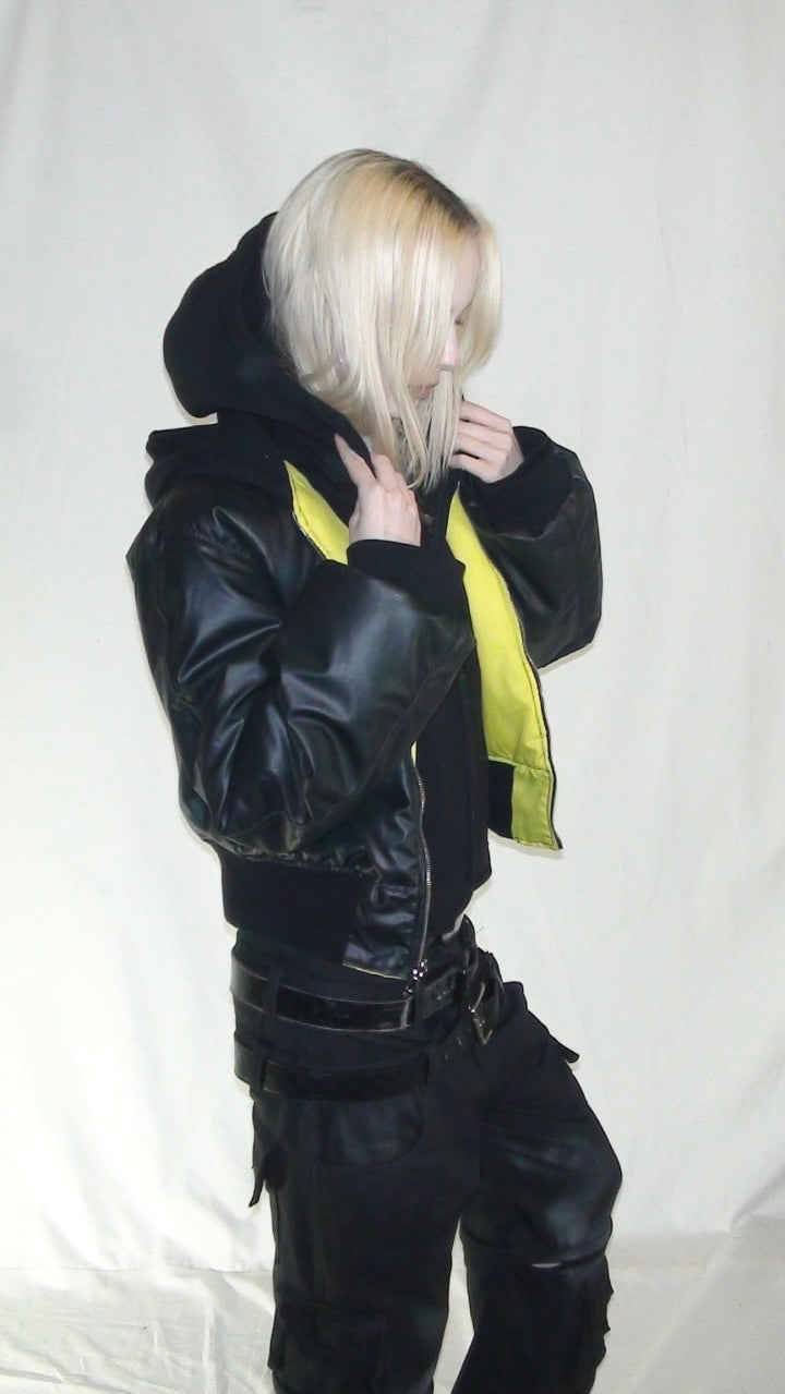 2c4 'BIOHAZARD" reversable bomber jacket