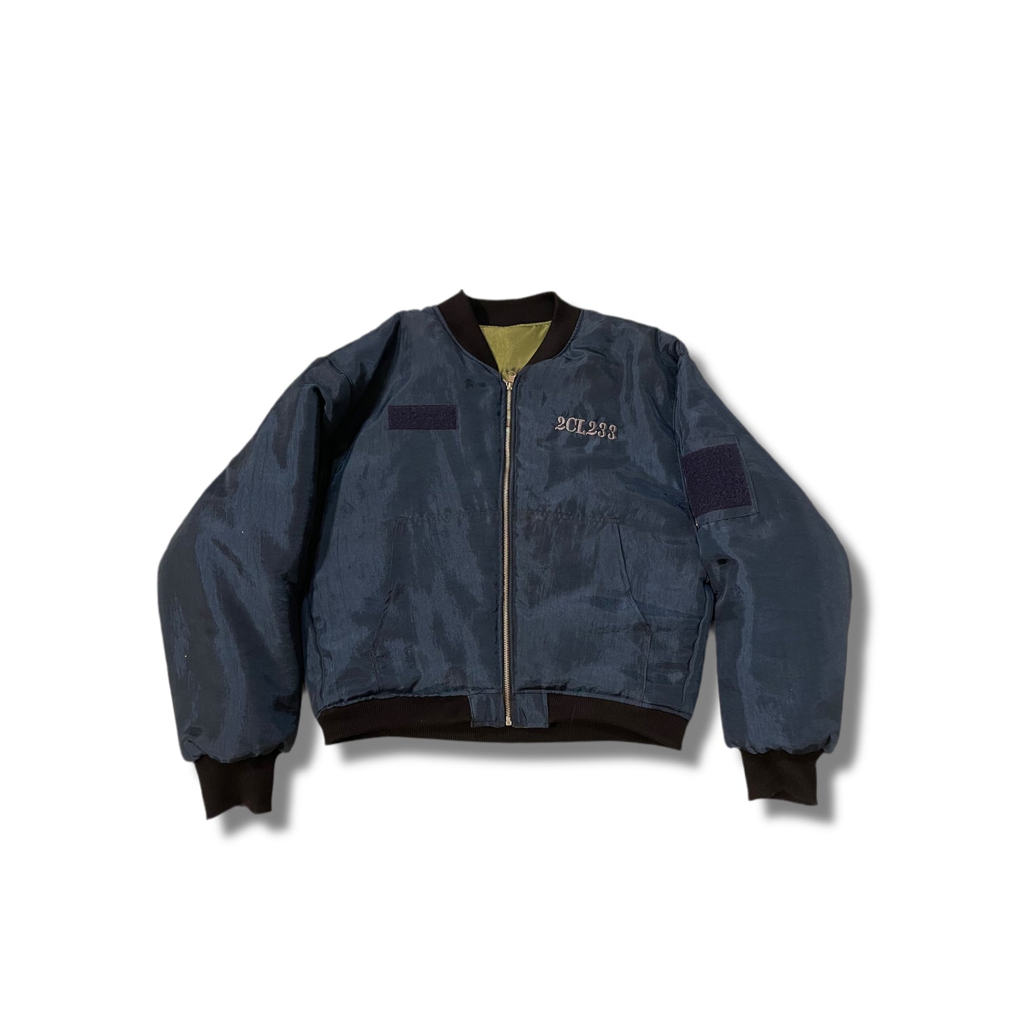 Reversible bomber jacket green/blue