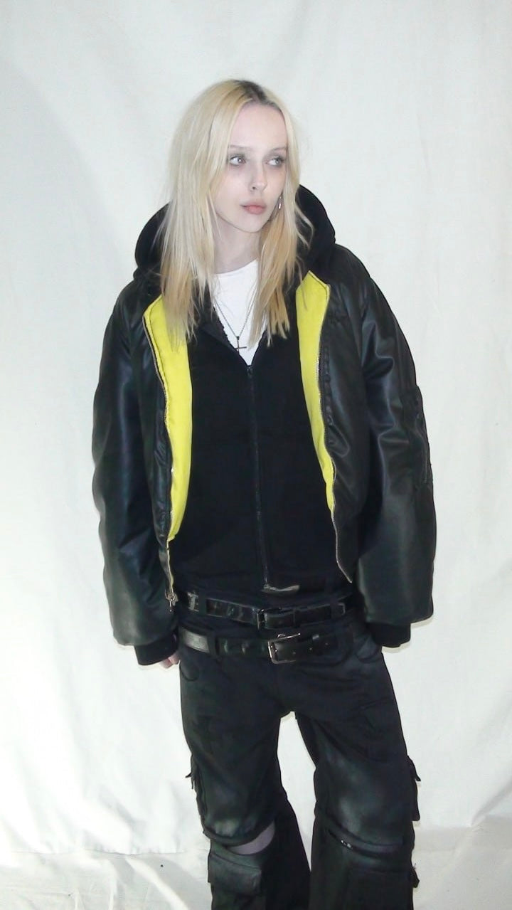 2c4 'BIOHAZARD" reversable bomber jacket