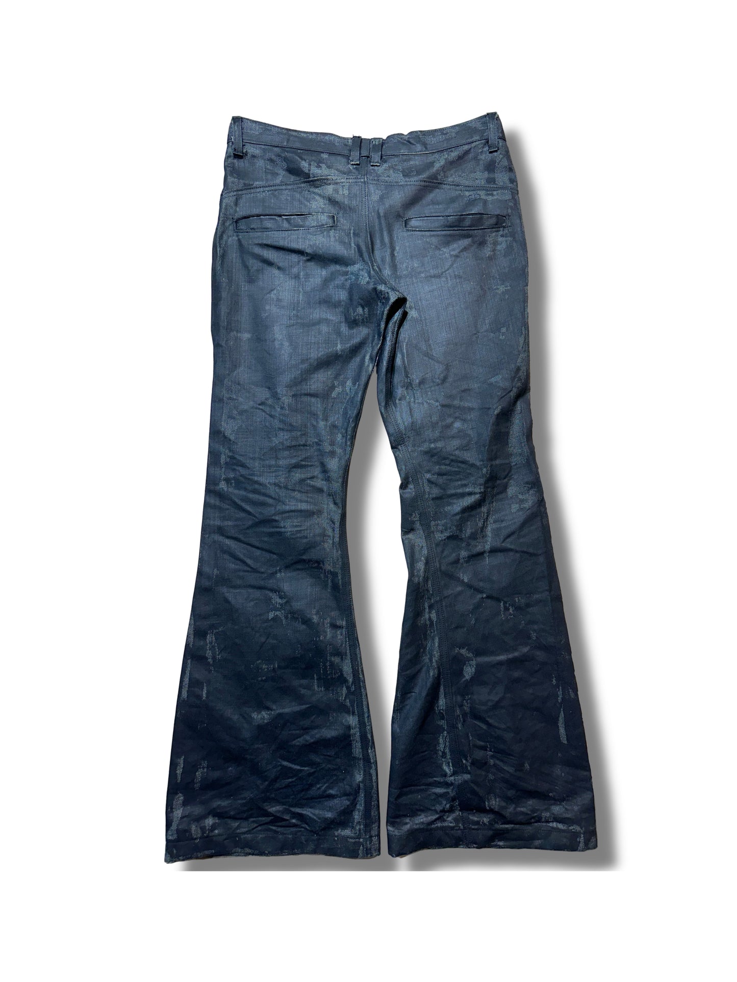 2c4 'ABYSS' waxed flared jeans
