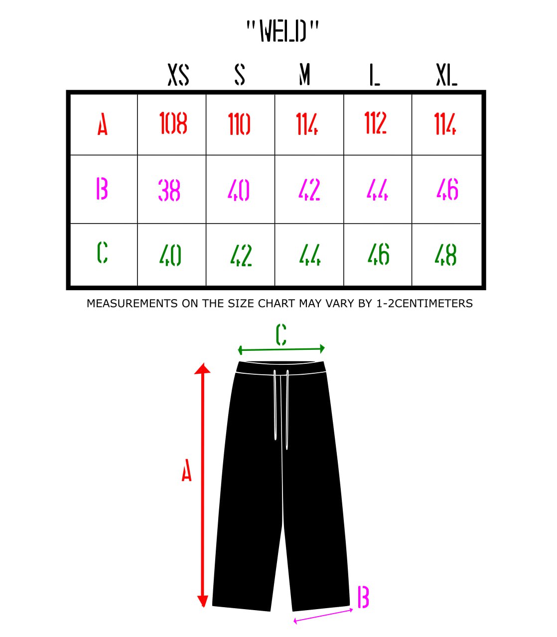 2c4 'WELD' Rust black flared pants