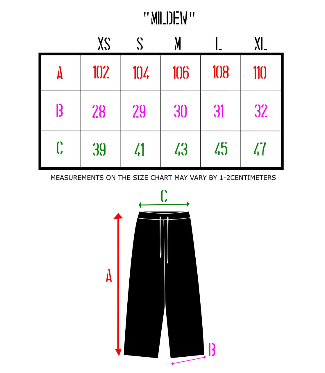 2c4 'MILDEW' cargo pants